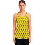 Monkey Emoji Pattern Print Women's Racerback Tank Top