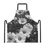 Monochrome Daisy Flower Print Apron