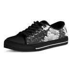 Monochrome Daisy Flower Print Black Low Top Shoes