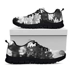 Monochrome Daisy Flower Print Black Sneakers