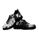 Monochrome Daisy Flower Print Black Sneakers