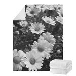 Monochrome Daisy Flower Print Blanket
