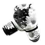 Monochrome Daisy Flower Print Boxing Gloves