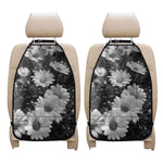 Monochrome Daisy Flower Print Car Seat Organizers