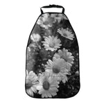 Monochrome Daisy Flower Print Car Seat Organizers