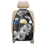 Monochrome Daisy Flower Print Car Seat Organizers