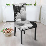 Monochrome Daisy Flower Print Dining Chair Slipcover