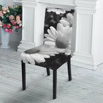 Monochrome Daisy Flower Print Dining Chair Slipcover