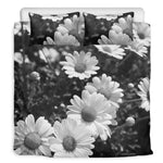 Monochrome Daisy Flower Print Duvet Cover Bedding Set