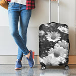 Monochrome Daisy Flower Print Luggage Cover