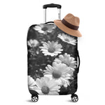 Monochrome Daisy Flower Print Luggage Cover