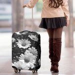 Monochrome Daisy Flower Print Luggage Cover