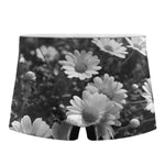 Monochrome Daisy Flower Print Men's Boxer Briefs