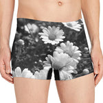 Monochrome Daisy Flower Print Men's Boxer Briefs