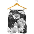 Monochrome Daisy Flower Print Men's Shorts