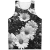 Monochrome Daisy Flower Print Men's Tank Top