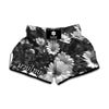 Monochrome Daisy Flower Print Muay Thai Boxing Shorts