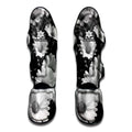 Monochrome Daisy Flower Print Muay Thai Shin Guards