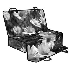 Monochrome Daisy Flower Print Pet Car Back Seat Cover