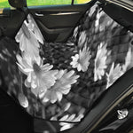 Monochrome Daisy Flower Print Pet Car Back Seat Cover