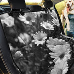 Monochrome Daisy Flower Print Pet Car Back Seat Cover