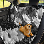 Monochrome Daisy Flower Print Pet Car Back Seat Cover