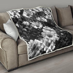 Monochrome Daisy Flower Print Quilt