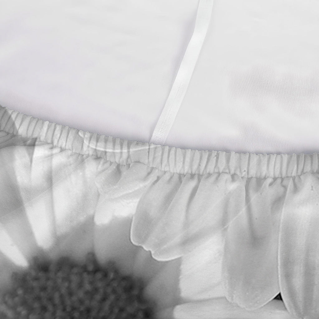 Monochrome Daisy Flower Print Sofa Cover