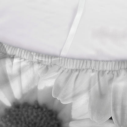Monochrome Daisy Flower Print Sofa Cover