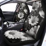 Monochrome Daisy Flower Print Universal Fit Car Seat Covers