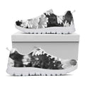 Monochrome Daisy Flower Print White Running Shoes
