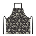 Monochrome Dinosaur Fossil Pattern Print Apron