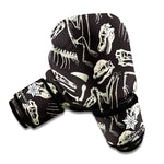 Monochrome Dinosaur Fossil Pattern Print Boxing Gloves