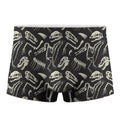 Monochrome Dinosaur Fossil Pattern Print Men's Boxer Briefs