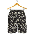 Monochrome Dinosaur Fossil Pattern Print Men's Shorts