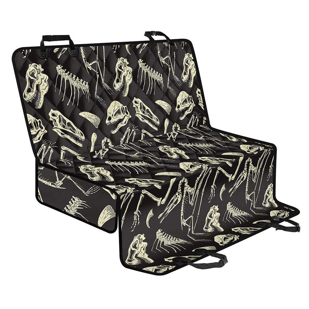 Monochrome Dinosaur Fossil Pattern Print Pet Car Back Seat Cover