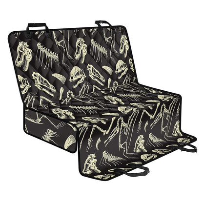 Monochrome Dinosaur Fossil Pattern Print Pet Car Back Seat Cover