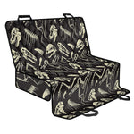 Monochrome Dinosaur Fossil Pattern Print Pet Car Back Seat Cover