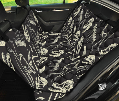 Monochrome Dinosaur Fossil Pattern Print Pet Car Back Seat Cover