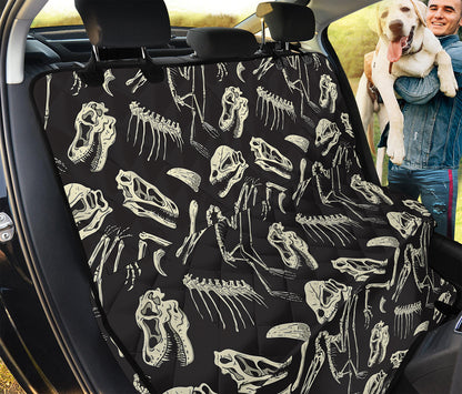 Monochrome Dinosaur Fossil Pattern Print Pet Car Back Seat Cover