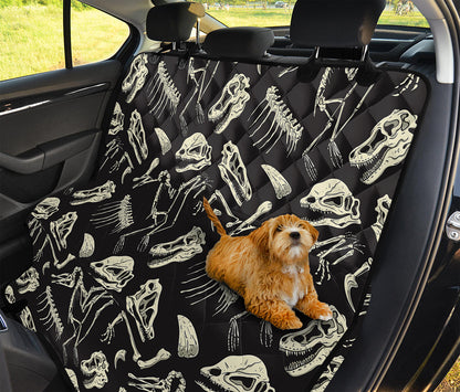 Monochrome Dinosaur Fossil Pattern Print Pet Car Back Seat Cover