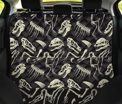 Monochrome Dinosaur Fossil Pattern Print Pet Car Back Seat Cover