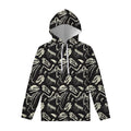 Monochrome Dinosaur Fossil Pattern Print Pullover Hoodie