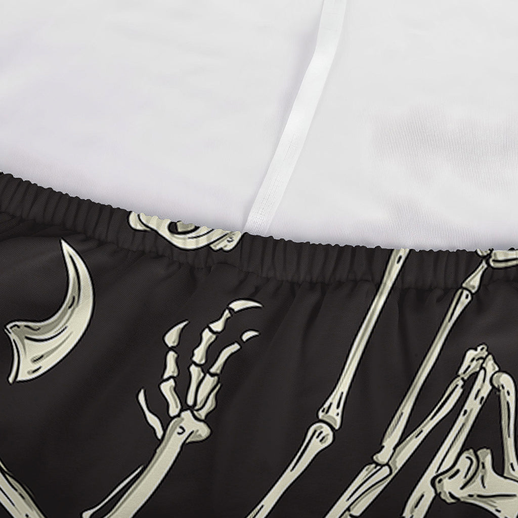 Monochrome Dinosaur Fossil Pattern Print Sofa Cover