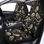 Monochrome Dinosaur Fossil Pattern Print Universal Fit Car Seat Covers