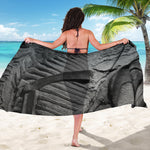 Monochrome Dinosaur Fossil Print Beach Sarong Wrap