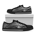 Monochrome Dinosaur Fossil Print Black Low Top Sneakers