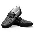 Monochrome Dinosaur Fossil Print Black Slip On Sneakers