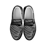 Monochrome Dinosaur Fossil Print Black Slip On Shoes