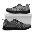 Monochrome Dinosaur Fossil Print Black Running Shoes